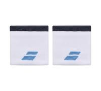 Babolat Unisexe Eponge Modèle Logo Wristband Taille Unique, Couleur Blanc/Bleu, Absorption Rapide de la Transpiration, Largeur 7,5 cm, Serre Poignet Noir pour Gym Tennis Badminton Padel Unisex-Adult