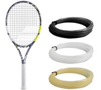 Babolat - Raquette de Tennis, Evo Aero Lite Cordée, Taille Junior, Gris/Jaune, Matière Graphite, Compatible pour Juniors, Légère et Maniable pour Progression