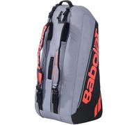Babolat, Sac de Sport pour Raquettes Modèle Pure Strike, Gris/Rouge Fluo, Capacité 40 litres, Peut Contenir jusqu'à 6 Raquettes, Portage sur Le Dos, Compartiments pour Raquettes et Chaussures