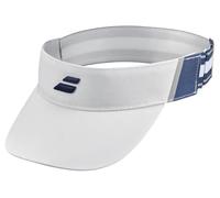 Babolat, Visière de Sport Modèle UV Protect, Couleur Blanc/Bleu, Matière Légère et Confortable, Séchage Rapide, Réglable et Ajustable à l'Arrière, Protège Les Yeux et Le Visage du Soleil