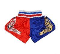 babominimer Anotherboxer Short de boxe Muay Thai unisexe pour kickboxing et entraînement, short de combat léger et respirant en polyester avec taille élastique, convient pour (bleu + rouge, taille S)