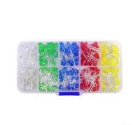babominimer Assortiment de 300 diodes LED multicolores de 3 mm 5 mm, haute luminosité, rouge, vert, bleu, jaune, blanc, 3 à 3,2 V, 20 mA pour bricolage électronique,