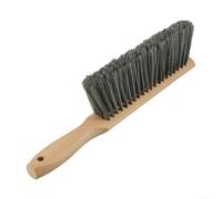 babominimer Brosse de banc en bois avec poils doux en fibre naturelle et manche long confortable pour cheminée, cuisine, meubles, rebord de fenêtre et nettoyage de clavier, gris