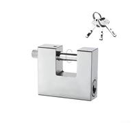 babominimer Cadenas robuste en forme de D en alliage de zinc antivol avec 3 clés, étanche, design rectangulaire plaqué chrome pour conteneurs, portes de garage, caravanes, rangement (50 mm)