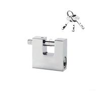 babominimer Cadenas robuste en forme de D en alliage de zinc antivol avec 3 clés, étanche, design rectangulaire plaqué chrome pour conteneurs, portes de garage, caravanes, rangement (40 mm)