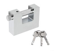 babominimer Cadenas robuste en forme de D en alliage de zinc antivol avec 3 clés, étanche, design rectangulaire plaqué chrome pour conteneurs, portes de garage, caravanes, rangement (60 mm)