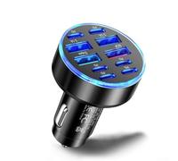 babominimer Chargeur de voiture à 10 ports USB C avec 6 PD et 4 ports USB, prend en charge les protocoles PD et .0, affichage de tension LED, entrée 12 V-24 V,