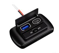 babominimer Chargeur de voiture USB 12 V avec double port de charge rapide, PD3.0 30 W USB-C et .0 18 W USB-A, interrupteur marche/arrêt à bascule, couvercle anti-poussière, surintensité et (A+C (18 W