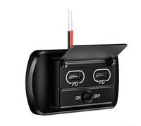 babominimer Chargeur de voiture USB 12 V avec double port de charge rapide, PD3.0 30 W USB-C et USB-A .0 18 W, interrupteur marche/arrêt à bascule, couvercle anti-poussière, surintensité et (C+C (30 W