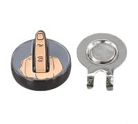 babominimer Clip humoristique pour chapeau de doigt d'honneur avec marqueur de balle magnétique, construction en acier inoxydable et fer, accessoire humoristique à fixer à la ceinture ou à la poche