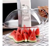 babominimer Cloche alimentaire pour micro-ondes avec aérations de vapeur, couvercle anti-éclaboussures pour la cuisson et le réchauffement, 26 cm en polyéthylène transparent, passe au micro-ondes et