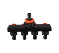 babominimer Collecteur de tuyau étanche à 4 voies avec valves individuelles, séparateur d'eau en plastique robuste pour l'irrigation du jardin, l'arrosage du paysage et l'entretien de la pelouse