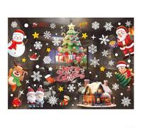 babominimer Décalques statiques imperméables en vinyle avec motifs flocon de neige et cerf, amovibles pour décoration de fenêtre et de porte (couleur A77)