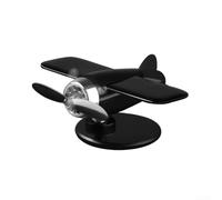 babominimer Décoration de tableau de bord en forme d'avion à énergie solaire rotative à 360° en ABS pour intérieur (noir)