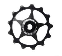 babominimer Dérailleur arrière pour roue jockey 11T et 13T avec roulement en acier scellé, poulie en alliage d'aluminium résistant pour vélo de route pour composants de vélo (13T noir)