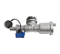 babominimer DN25 G1 Distributeur de circuit de chauffage en laiton avec grille d'aération automatique et robinet de vidange intégré pour installations de chauffage central à haute température (bleu)