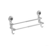 babominimer Double barre porte-serviettes réglable à ventouse, 48,3 à 78,7 cm, sans perçage, amovible en acier inoxydable pour salle de bain et cuisine, pour serviettes, gants de toilette, gants de