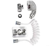 babominimer Ensemble d'accessoires pour pommeau de douche de salle de bain avec support réglable en hauteur, long tuyau d'alimentation en eau, ensemble de robinet d'évier mural (inverseur ABS)