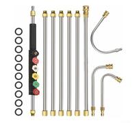 babominimer Ensemble de baguettes télescopiques de 4000 PSI avec 6 embouts de buse et 10 joints toriques pour nettoyage de gouttière, toit et mur