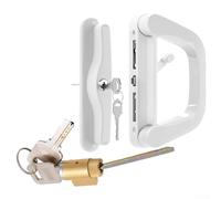 babominimer Ensemble poignée de porte coulissante de terrasse avec clés, kit de remplacement pour serrure de porte en verre en alliage de zinc pour plus de sécurité, fonctionnement coulissant fluide