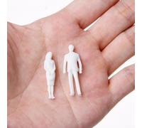 babominimer : Figurines blanches miniatures à l'échelle 75 pour tracés de train ferroviaire à l'échelle OO, table de sable architecturale et décoration de scène, kit d'artisanat en plastique