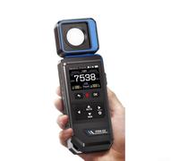 babominimer FPM-02 Luxmètre numérique LED Lux Meter avec affichage couleur Sonde rotative à 180° pour mesurer la lumière, la température et l'humidité, utilisation en intérieur, gamme 99990 Lux