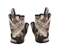 babominimer Gants de pêche respirants avec ajustement élastique et design à 3 doigts bas, paume antidérapante, matériau tricoté léger pour les sports de plein air, extensible et confortable