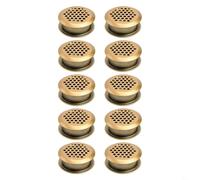 babominimer Grille d'aération double face pour armoire à chaussures 35 mm avec trou d'aération en acier inoxydable pour meubles de maison Doré (10 pièces)