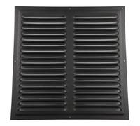 babominimer Grille d'aération en aluminium pour panneau de ventilation mural et de plafond, grille d'échappement carrée à persiennes, 100 x 100 mm à 400 x 400 mm, noir (350 x 350 mm)
