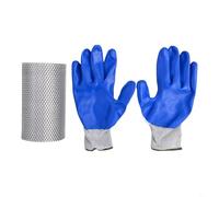 babominimer Grille de protection de gouttière en aluminium, filet de protection anti-feuilles avec gants, argenté (15 cm x 6 m)