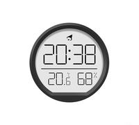 babominimer Horloge hygromètre numérique avec grand écran HD, moniteur d'intérieur et d'humidité, 12/24h, fonction date et alarme, support magnétique ou support (noir)