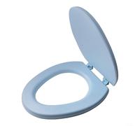 babominimer Housse de siège de toilette imperméable en EVA, douce et amovible, pour la plupart des toilettes standard, facile à nettoyer et à installer, blanc ou bleu (bleu clair en forme de V)