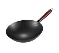 babominimer Iron Wok Poêle à frire en fonte non revêtue pour la cuisine à la maison, faite à la main, effet antiadhésif compatible avec cuisinière à gaz, disponible en tailles 30 cm, 32 cm, 34 cm, 36