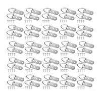 babominimer Kit de crochets robustes avec vis en acier inoxydable, design à double trou pour une fixation murale sûre de cadres, œuvres d'art, photos et toiles, 10 ou 50 (2 trous, 50 pièces)