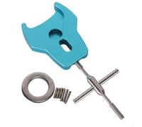 babominimer Kit de retrait de goupille de roulement de bobine en alliage d'aluminium pour l'entretien du moulinet de pêche 4 en 1 avec clé hexagonale, dé à coudre et roulement (bleu)