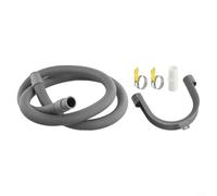 babominimer Kit d'extension de tuyau de vidange pour machine à laver et lave-vaisselle, 0,5 m/2 m, tuyau en polypropylène gris avec connecteur et pinces pour toutes les marques, convient pour