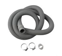 babominimer Kit d'extension de tuyau de vidange pour machine à laver et lave-vaisselle, 70 cm/150 cm/200 cm, convient à toutes les marques, matériau PP gris avec connecteur et pinces (150 cm)