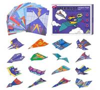 babominimer Leven Livre d'avion en papier à faire soi-même avec 48 feuilles et instructions étape par étape pour explorer l'art pliable en papier et construire des modèles d'avion uniques pour les