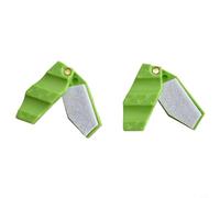 babominimer Lisseur de ligne de pêche à la mouche et nettoyeur de ligne à mouche, 2 pièces en plastique dur avec patins en caoutchouc et feutre, poignée ergonomique, compact (vert)