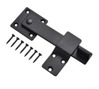 babominimer Loquet de porte de grange robuste de 15,2 cm en acier au carbone noir mat, verrou pivotant pour portes coulissantes doubles, clôtures en bois ou en vinyle, garage, jardin, ferme