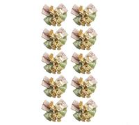babominimer Lot de 10 nœuds pour sapin de Noël en tissu avec structure pour les besoins de décoration de vacances (double rouge)