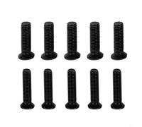babominimer Lot de 10 vis de fixation pour mandrin fileté à main M5 22 mm M6 22 mm pour adaptateur de tige de mandrin de perceuse UNF ou 3/8" UNF, construction métallique, finition noire