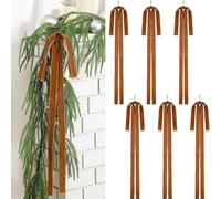 babominimer Lot de 12 grands nœuds vintage en velours pour décoration de sapin de Noël, 40 x 60 cm, décorations festives en ruban de couleurs assorties (marron foncé)
