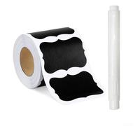babominimer Lot de 150 étiquettes autocollantes pour tableau noir avec stylo à craie blanche pour bocaux de cuisine, conteneurs, stockage des aliments, organisation de garde-manger, autocollants noirs