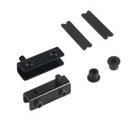 babominimer Lot de 2 charnières de porte en acier inoxydable avec coussinets en caoutchouc - Installation sans perçage pour verre de 5 à 6 mm d'épaisseur dans les armoires et les bibliothèques (noir)