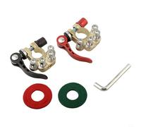 babominimer Lot de 2 connecteurs de bornes de batterie à dégagement rapide 12 V 4 voies en laiton robuste avec poignées en alliage d'aluminium et coussinets antidérapants pour voitures, camionnettes