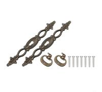 babominimer Lot de 2 poignées de porte d'armoire en alliage de bronze, poignées de tiroir fendues européennes vintage avec espacement des trous de 100 mm, quincaillerie décorative rétro pour cuisine