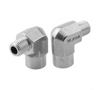 babominimer Lot de 2 raccords de tuyau coudés en acier inoxydable 304 à 90 degrés, 6,35 mm pour NPT mâle vers 6,35 mm pour connecteur NPT femelle forgé, résistant, jusqu'à 2800 PSI