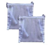 babominimer Lot de 2 sacs à linge en maille pour lavage et séchage des chaussures, 40 x 40 cm, sacs à linge blancs avec fermeture à ruban pour machine à laver et sèche-linge, sacs à linge en polyester