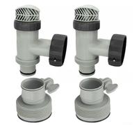 babominimer Lot de 2 valves à piston de piscine avec adaptateur de tuyau de type B de 0,63,5 cm à 0,12,7 cm pour piscine hors sol et filtre à sable, construction en ABS avec joint en caoutchouc